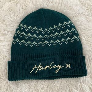 Y2K vintage Hurley forest green knit fold over beanie